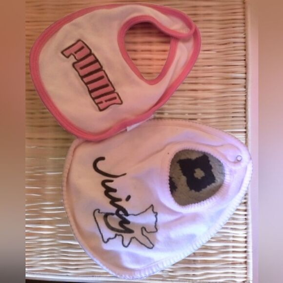 JUICY COUTURE   BIBS BABY LOT SEVEN PUMA & more! 7 NEW & GENTLY USED Girls - Picture 1 of 14